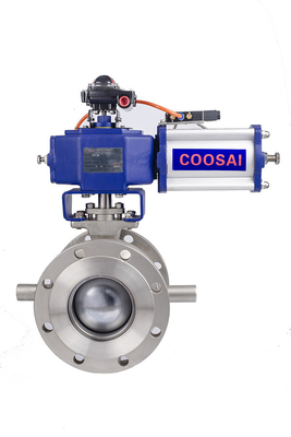 Vanne à boisseau sphérique segmentée en acier moulé avec raccord à bride, corps en acier inoxydable